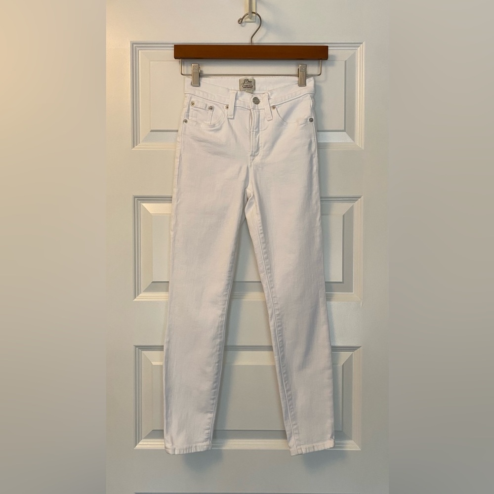 Jcrew white 9” high rise toothpick jeans size 23P